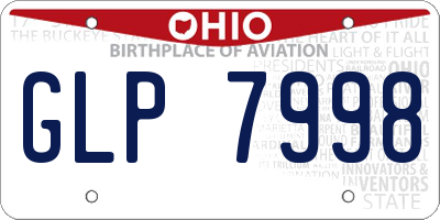 OH license plate GLP7998