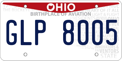 OH license plate GLP8005