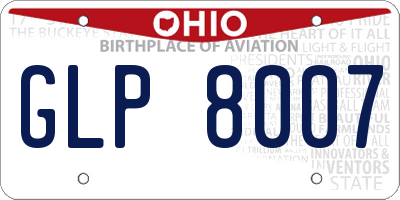 OH license plate GLP8007