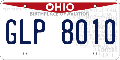 OH license plate GLP8010