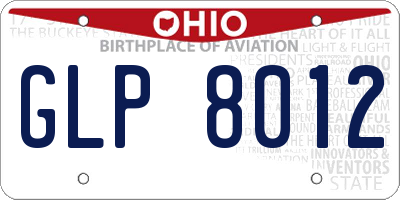 OH license plate GLP8012