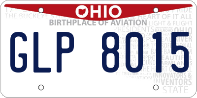OH license plate GLP8015