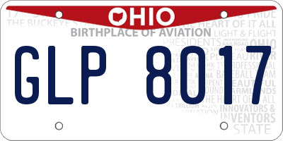 OH license plate GLP8017