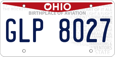 OH license plate GLP8027