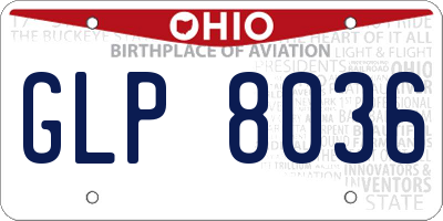 OH license plate GLP8036