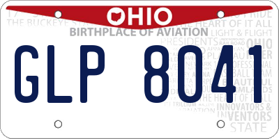 OH license plate GLP8041