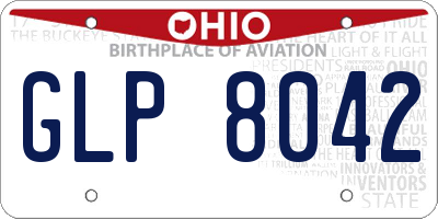 OH license plate GLP8042