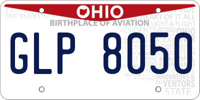 OH license plate GLP8050