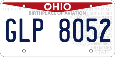 OH license plate GLP8052