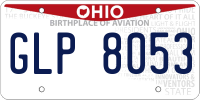 OH license plate GLP8053