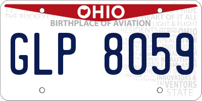 OH license plate GLP8059