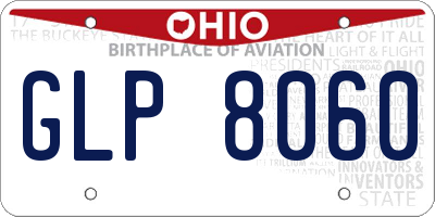 OH license plate GLP8060