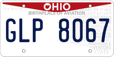 OH license plate GLP8067