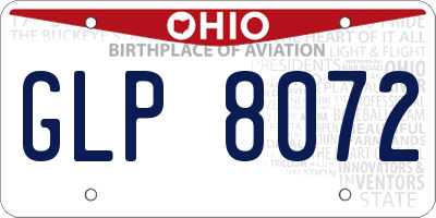 OH license plate GLP8072