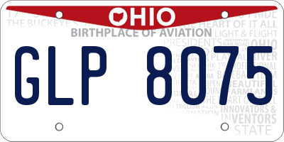 OH license plate GLP8075