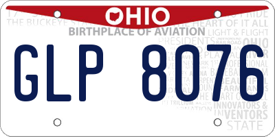 OH license plate GLP8076