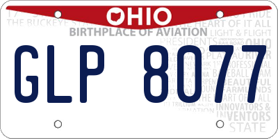 OH license plate GLP8077