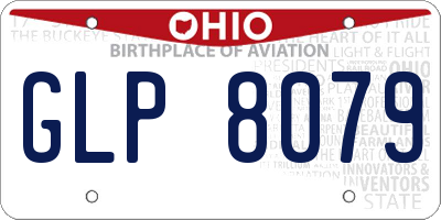 OH license plate GLP8079