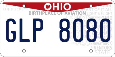OH license plate GLP8080