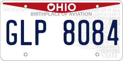 OH license plate GLP8084