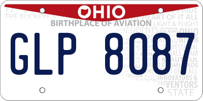 OH license plate GLP8087