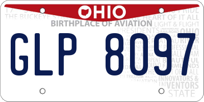 OH license plate GLP8097