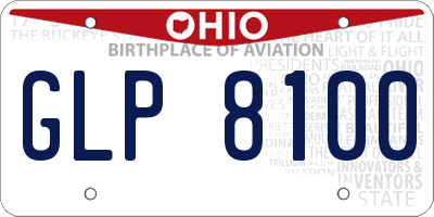 OH license plate GLP8100