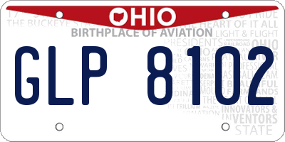 OH license plate GLP8102