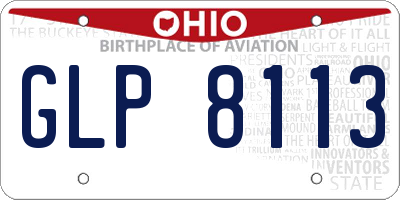 OH license plate GLP8113
