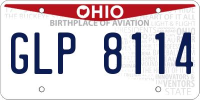 OH license plate GLP8114