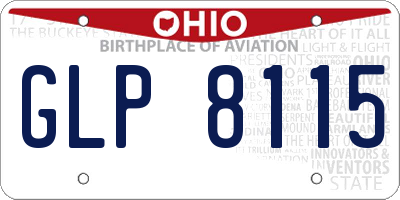 OH license plate GLP8115