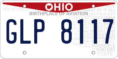 OH license plate GLP8117