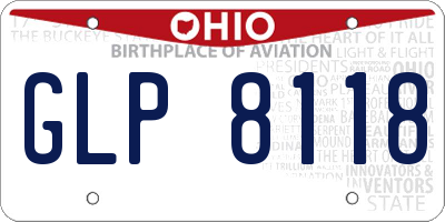 OH license plate GLP8118