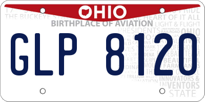OH license plate GLP8120