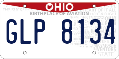 OH license plate GLP8134