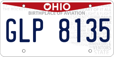 OH license plate GLP8135