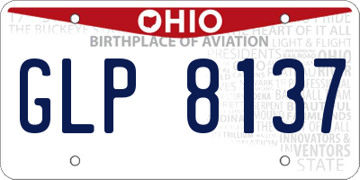 OH license plate GLP8137