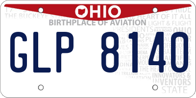 OH license plate GLP8140