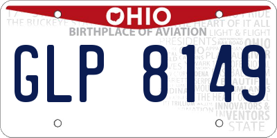OH license plate GLP8149