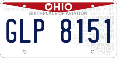 OH license plate GLP8151