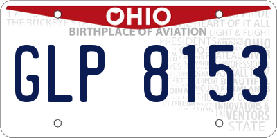 OH license plate GLP8153