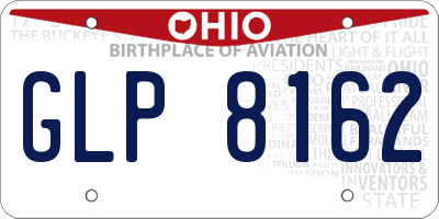 OH license plate GLP8162