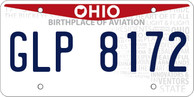 OH license plate GLP8172
