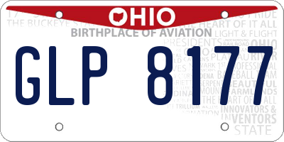 OH license plate GLP8177