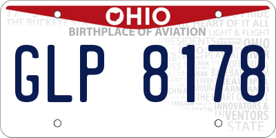 OH license plate GLP8178
