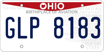 OH license plate GLP8183