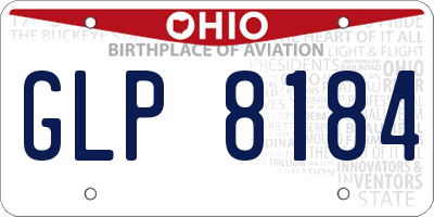 OH license plate GLP8184