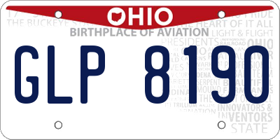 OH license plate GLP8190