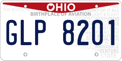 OH license plate GLP8201