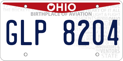 OH license plate GLP8204